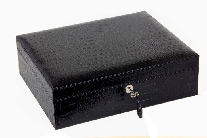 Brizard & Co Croco Pattern Black Airflow Humidor Brizard & Co Croco Pattern Black Airflow Humidor -Cigar Store brizard co croco pattern black airflow humidor 91