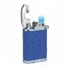 Brizard & Co. Gatsby Blue Ostrich Leather Triple Torch Flame Table Lighter -Cigar Store brizard co gatsby blue ostrich leather table lighter 30