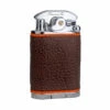 Brizard & Co. Gatsby Full Grain Brown And Orange Leather Triple Torch Flame Table Lighter 2 Brizard & Co. Gatsby Full Grain Brown And Orange Leather Triple Torch Flame Table Lighter -Cigar Store brizard co gatsby brown leather and orange triple torch flame table lighter 13