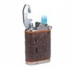 Brizard & Co. Gatsby Genuine Caiman Tobacco And Orange Leather Triple Torch Flame Table Lighter 2 Brizard & Co. Gatsby Genuine Caiman Tobacco And Orange Leather Triple Torch Flame Table Lighter -Cigar Store brizard co gatsby genuine brown caiman alligator and orange table lighter 30