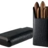 Brizard Croco Pattern Black Leather & Ebony Cigar Case - Made In USA 2 Brizard Croco Pattern Black Leather & Ebony Cigar Case - Made In USA -Cigar Store brizard co showband crocodile pattern black leather and ebony cigar case made in usa 49