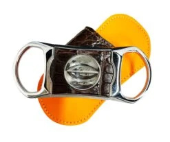 Brizard & Co. V Cutter With Pouch - Genuine Caiman Tobacco And Racing Orange -Cigar Store brizard co v cutter with pouch genuine caiman tobacco and racing orange 71