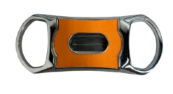 Brizard & Co. V Cutter With Pouch - Genuine Caiman Tobacco And Racing Orange