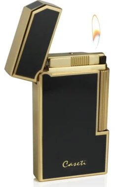 Caseti Windsor Gold Plating With Black Lacquer Flint Traditional Flame Lighter -Cigar Store caseti windsor gold plating with black lacquer flint traditional flame lighter 92