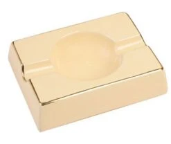 Cream With Gold Trim Ceramic Ashtray
