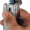 Visol Alec III Triple Jet Flame White Carbon Fiber Chrome Lighter -Cigar Store visol alec iii triple jet flame white carbon fiber chrome lighter 48