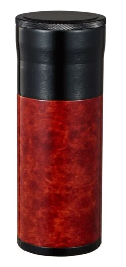 Visol Carlos Travel Cigar Case - Burl And Black, Holds 7 Cigars