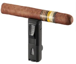 Visol Colonel Triple Flame Torch Lighter - Black Crackle -Cigar Store visol colonel triple flame torch lighter matte black 83