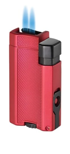 Visol Concave Double Flame Torch Lighter - Burgundy Red -Cigar Store visol concave double flame torch lighter burgundy red 77