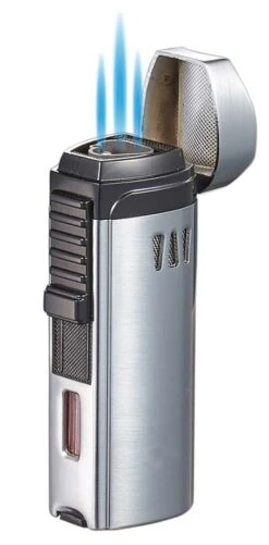 Visol Denali Triple Torch Cigar Lighter - Silver 5 Visol Denali Triple Torch Cigar Lighter - Silver -Cigar Store visol denali triple torch cigar lighter silver 77