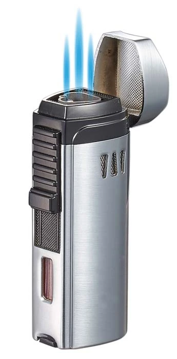 Visol Denali Triple Torch Cigar Lighter - Silver Visol Denali Triple Torch Cigar Lighter - Silver -Cigar Store visol denali triple torch cigar lighter silver 77