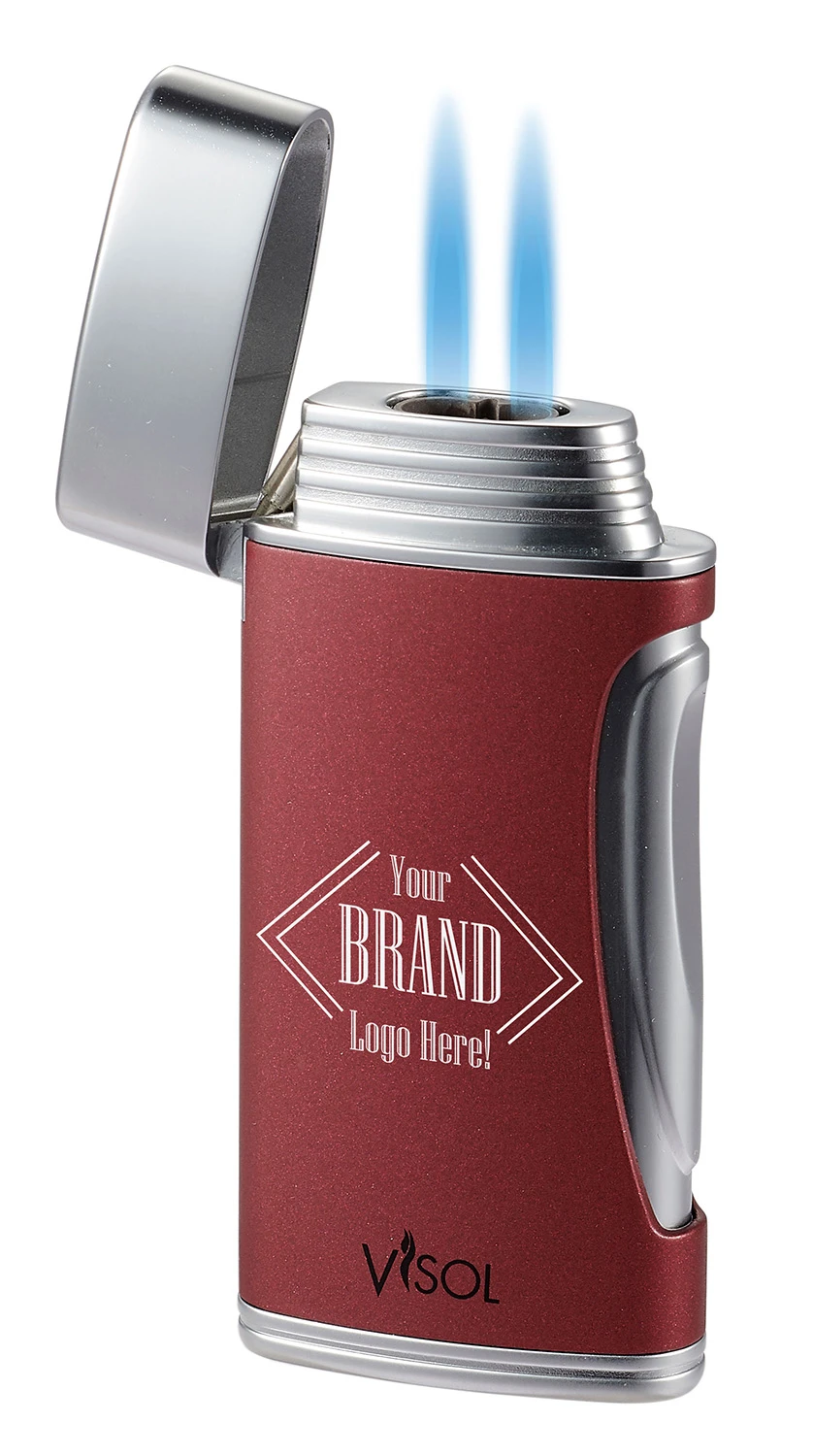 Visol DuoMatt Burgundy Double Flame Cigar Lighter Visol DuoMatt Burgundy Double Flame Cigar Lighter -Cigar Store visol duomatt burgundy double flame cigar lighter 49