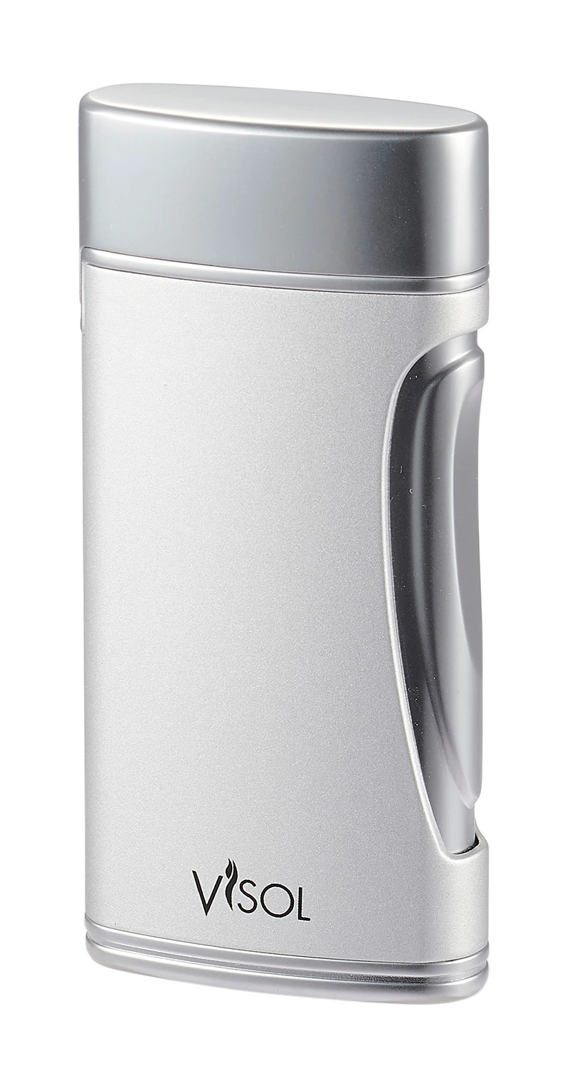 Visol DuoMatt Chrome Double Flame Cigar Lighter Visol DuoMatt Chrome Double Flame Cigar Lighter -Cigar Store visol duomatt chrome double flame cigar lighter 39