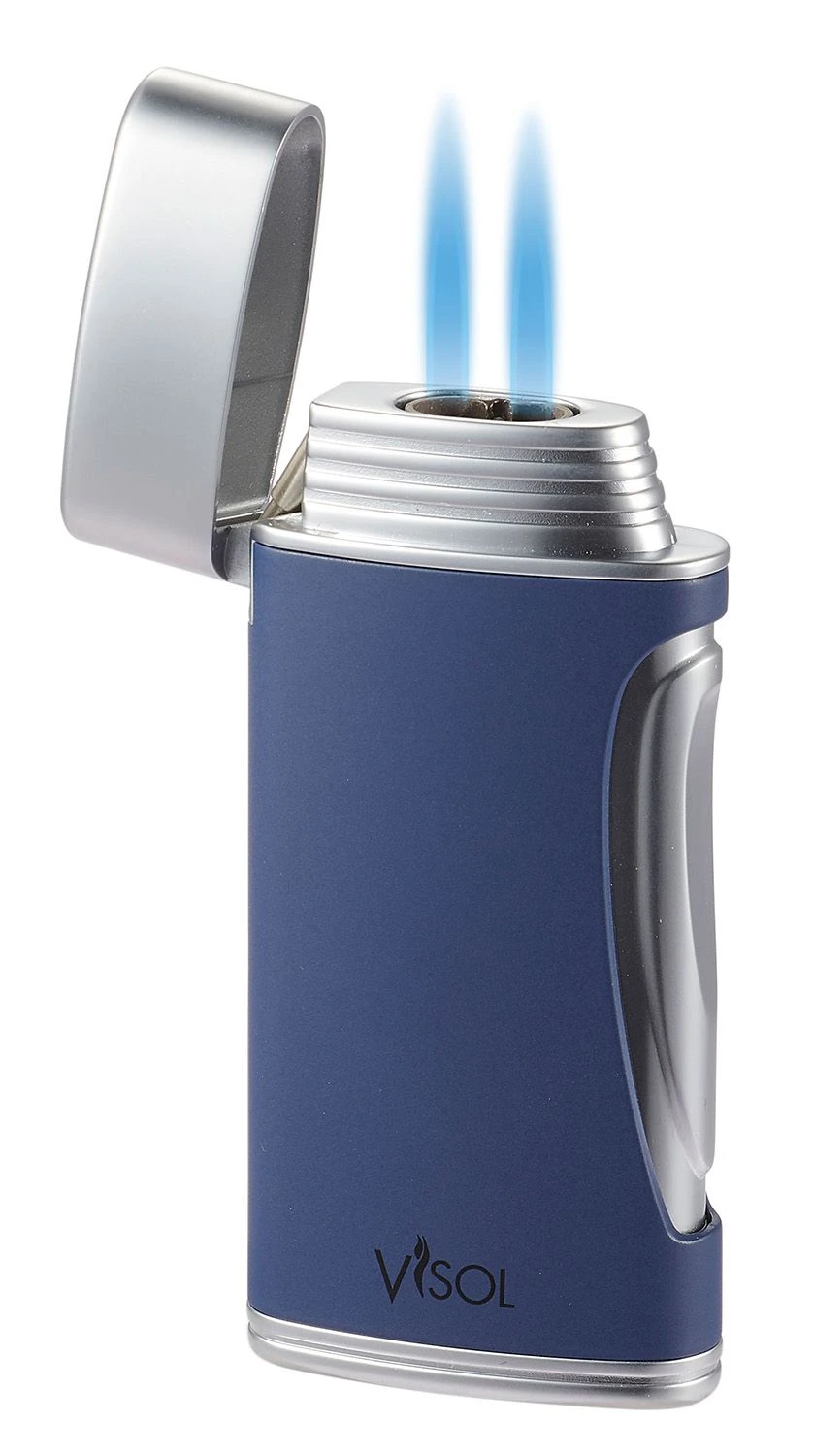 Visol DuoMatt Navy Blue Double Flame Cigar Lighter Visol DuoMatt Navy Blue Double Flame Cigar Lighter -Cigar Store visol duomatt navy blue double flame cigar lighter 41