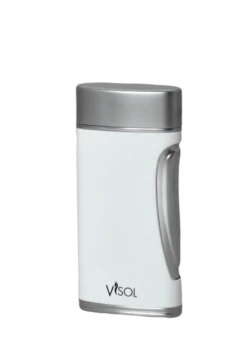 Visol DuoMatt White Double Flame Cigar Lighter