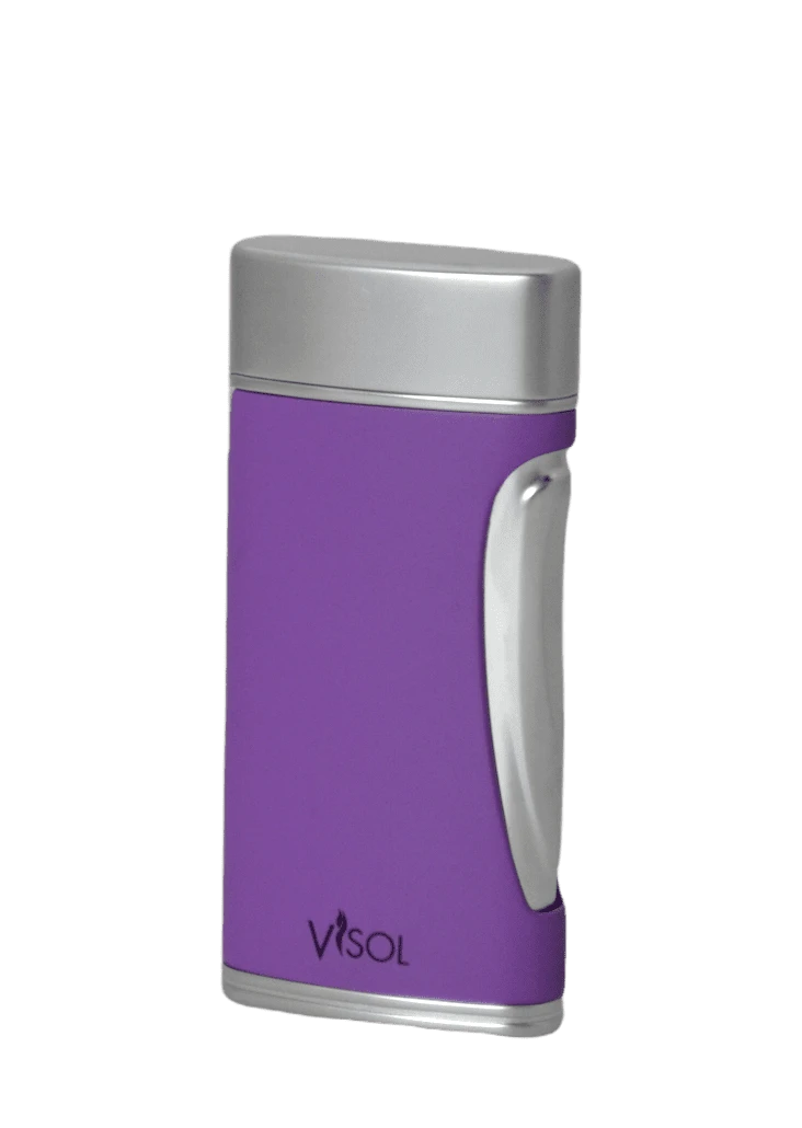 Visol DuoMatt Purple Double Flame Cigar Lighter Visol DuoMatt Purple Double Flame Cigar Lighter -Cigar Store visol duomatt white double flame cigar lighter 70