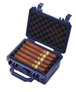 Visol Rider Hard Indigo Blue Plastic Travel Humidor - 15 Cigars -Cigar Store visol indigo blue rider hard plastic travel humidor 15 cigars 53