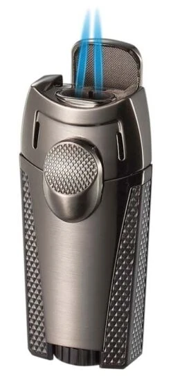 Visol Meru Dual Torch Cigar Lighter - Gun Metal -Cigar Store visol meru dual torch cigar lighter gun metal 49