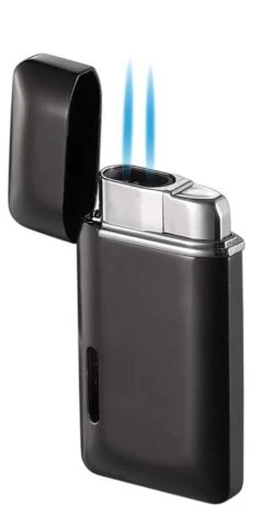 Visol Nevis Dual Torch Cigar Lighter - Matte Black -Cigar Store visol nevis dual torch cigar lighter matte black 49