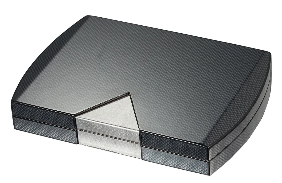Visol Prosperio Carbon Fiber Cigar Humidor - Holds Up To 20 Cigars
