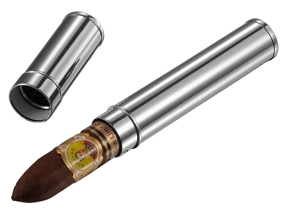 Visol Gareth Silver Finish Cigar Tube Visol Gareth Silver Finish Cigar Tube -Cigar Store visol quot gareth quot silver finish cigar tube 55