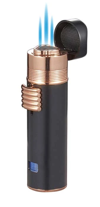 Visol Saddle Triple Torch Lighter -Black and Rose Gold Visol Saddle Triple Torch Lighter -Black And Rose Gold -Cigar Store visol saddle triple torch lighter black and rose gold 77