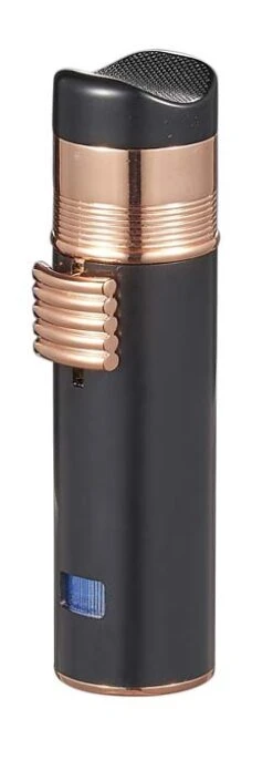 Visol Saddle Triple Torch Lighter -Black And Rose Gold 4 Visol Saddle Triple Torch Lighter -Black And Rose Gold -Cigar Store visol saddle triple torch lighter black and rose gold 81