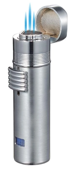 Visol Saddle Triple Torch Lighter -Silver Visol Saddle Triple Torch Lighter -Silver -Cigar Store visol saddle triple torch lighter silver 77